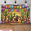 2D Flat Banner 1 Piece Colorful Mexican Party Background Suitable for Birthdays Weddings Cultural Celebrations