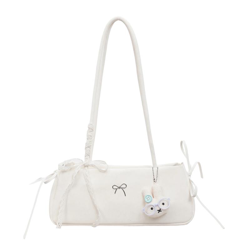 

Cute Bow Lace for Women – Kawaii Rabbit Pendant Shoulder Bag with Drawstring Detail – Sweet Y2K Aesthetic Handbag for Daily бежевый