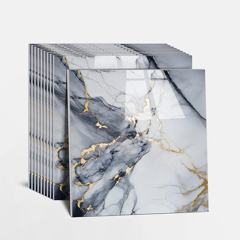 10Pcs Marble Wallpaper Super Strong Adhesive Waterproof Sticker For Bathroom Kitchen Decor Design
