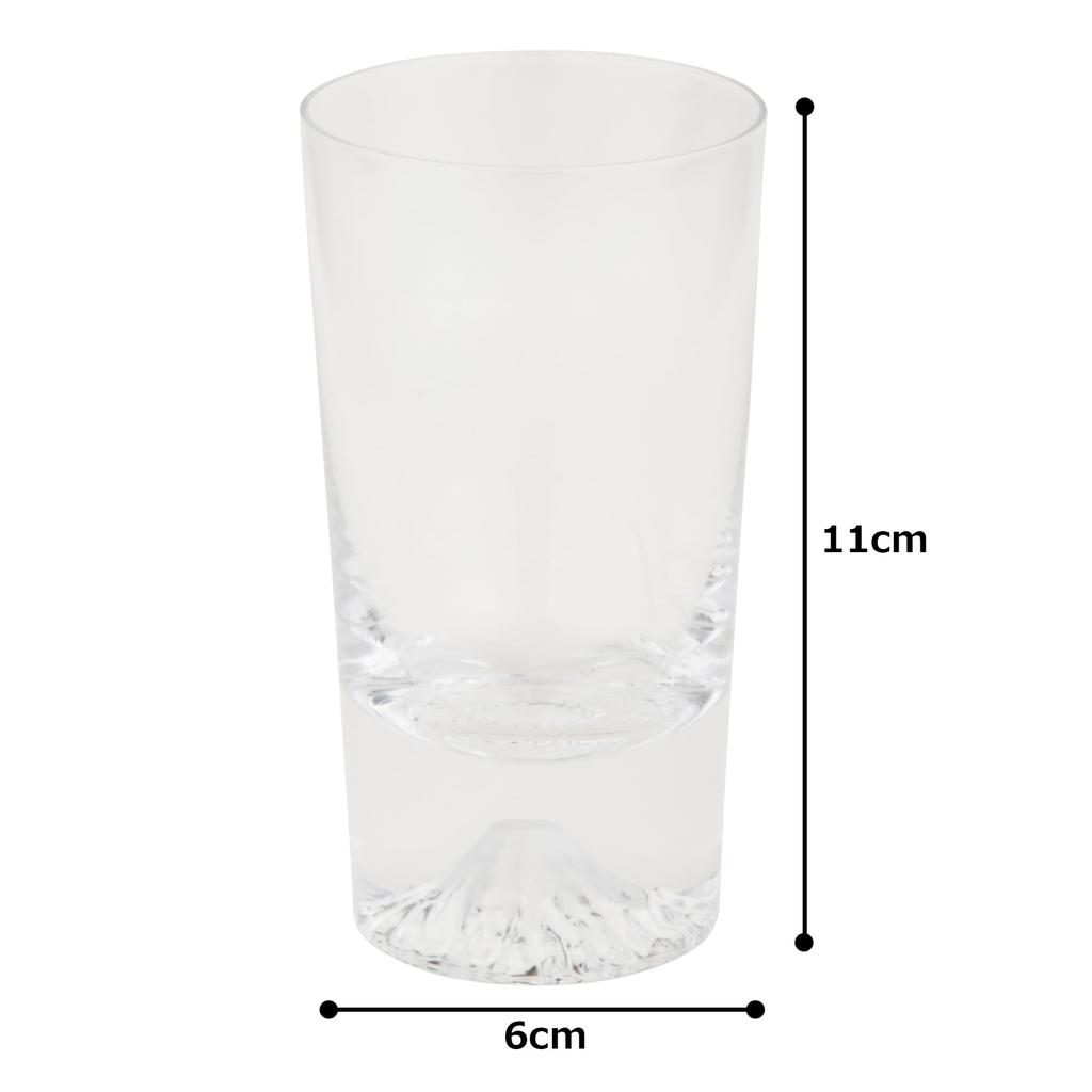 [Authentic Product] Tajima Glass "Edo Glass" Mini Mt. Fuji Mini Tumbler Glass, Approx. 6cm Diameter x 11cm Height, Approx. 160ml Capacity, Transparent