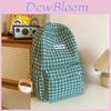 Checkered Letter Pattern Student Casual Backpack With Plush Pendant For Casual Travel