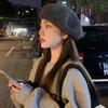 Beret Female Autumn And Winter Show Small Temperament Literary And Retro Circle Lamb Plush Big Head Circumference Versatile Painter Hat