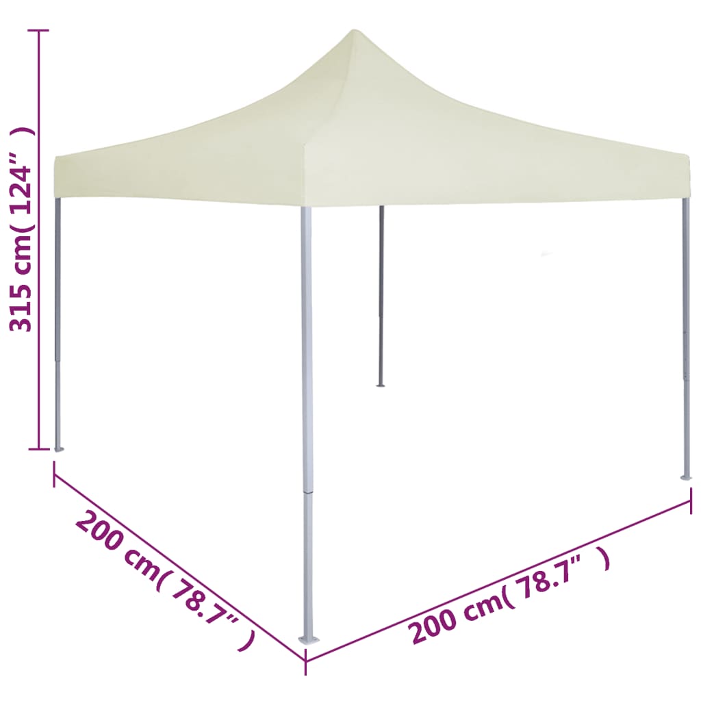 Profi Party Tent Foldable 2*2 M Steel Frame Cream