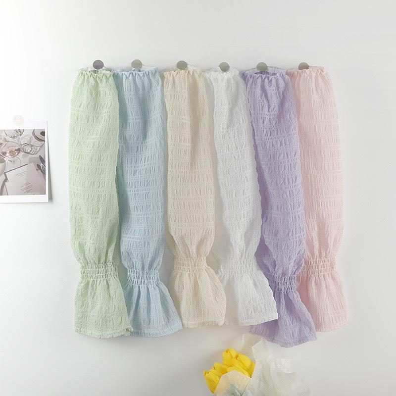 Summer Ice Silk Long Sleeves Anti-Sunburn Arm Cover Women Anti-UV Cycling Arm Sleeve Fingerless Outdoor Girl Loose Lace Sleeves