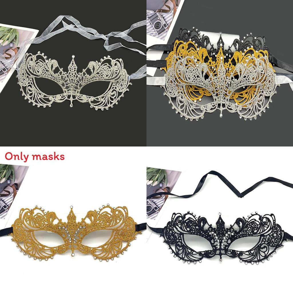 Makeup Mask For Adults With Lace Design And Glitter Accents For Costume Parties And Halloween Events