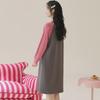 Women's 100% Cotton Knee-Length Long-Sleeve Nightdress for Spring and Autumn