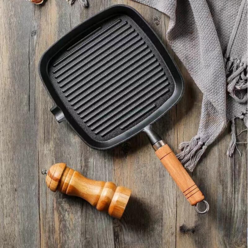 Wutuo Cast Iron Striped Steak Frying Pan