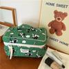 Square Shape Large Capacity Handbag Fashion PU PU Leather Makeup Bag Portable Handheld Toiletries Bag