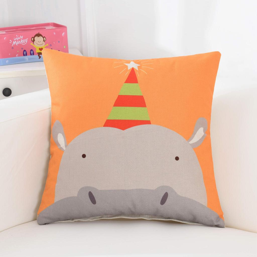 YunJeude Cushion Set of Stylish Linen Cushion Covers with Cute Animal and Other Natural and Modern Zipper Suitable for Home Car and Room Suitable for