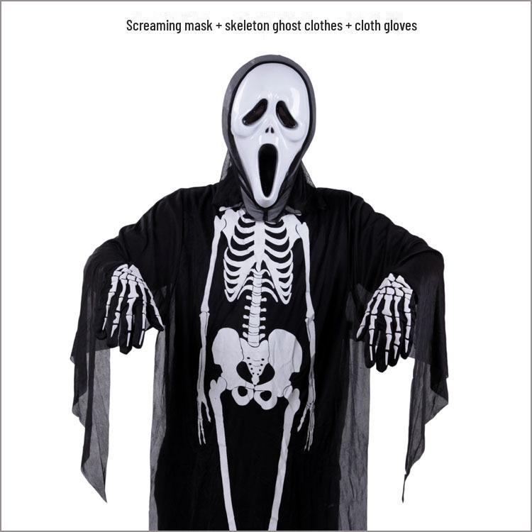 New Year's Day Costumes: Horror Attire, Props, Skulls, Skeleton Ghost Outfits, Scream-inspired.