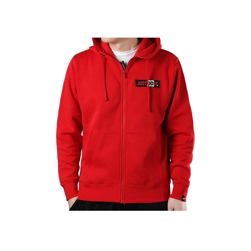 Nike SS20 Logo Kapuzen-Fleece Freizeitjacke Herren Jacken Rot CJ4755-657