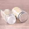 Transparent Glass Seasoning Jar with Open-Hole Lid for Kitchen Condiments