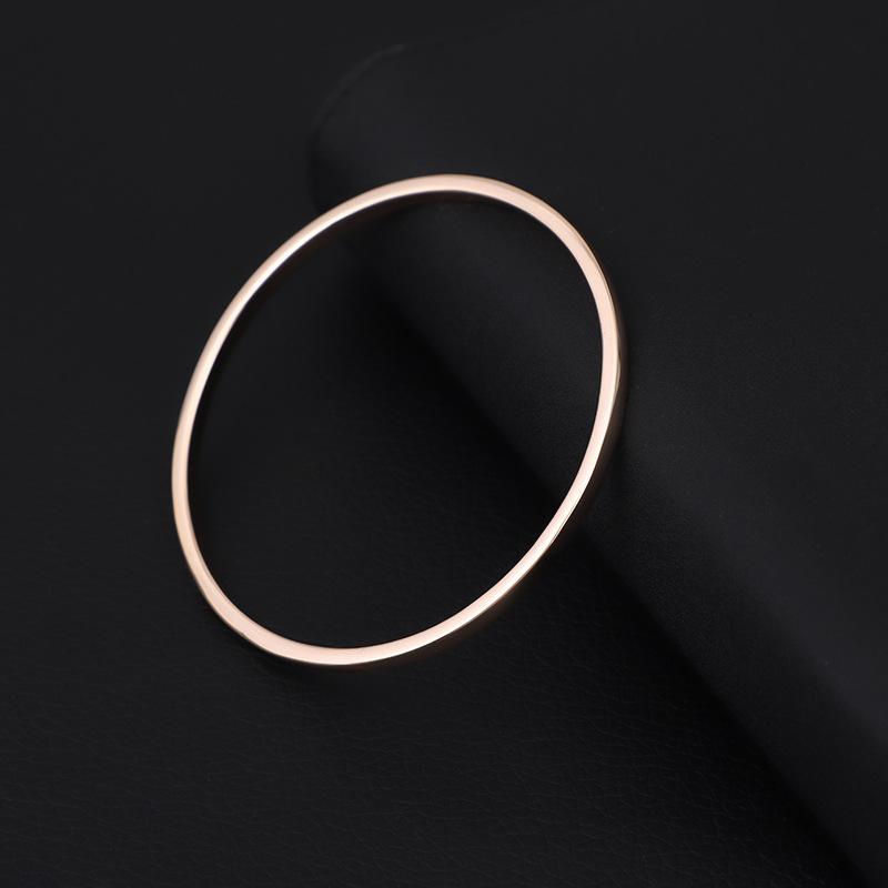 

Простой браслет-кольцо из розового золота, браслет «Холодный ветер» в круглом глянцевом стиле, универсальный закрытый браслет для мужчин и женщин