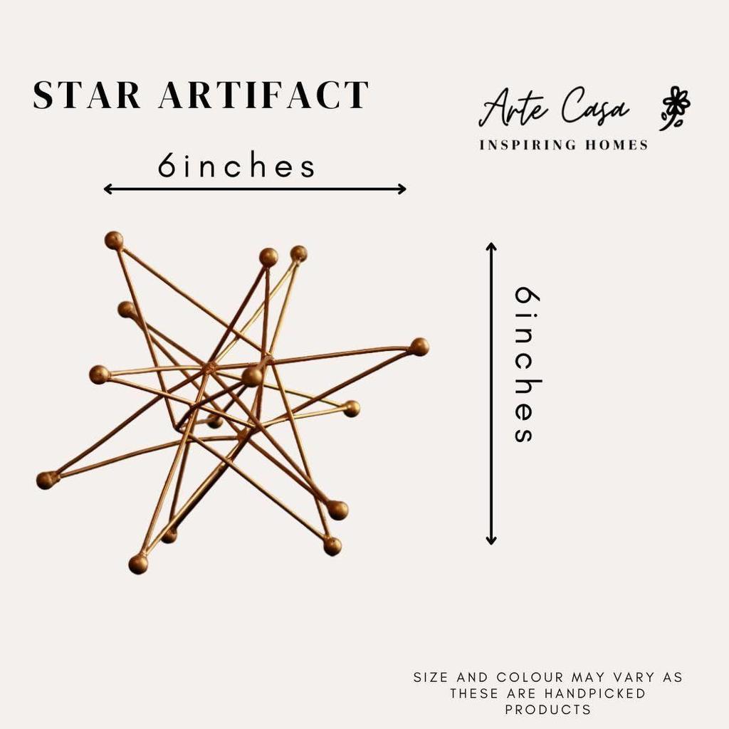 Luxury Metal Golden Star Artifacts Showpiece Unique Design Showpiece Collectible Item for Home Decoration