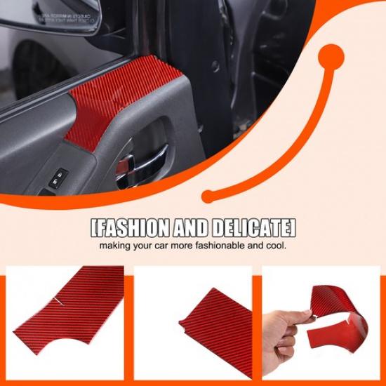

Red Carbon fiber Door Window Upper Trim Sticker For Nissan Frontier 2005-21