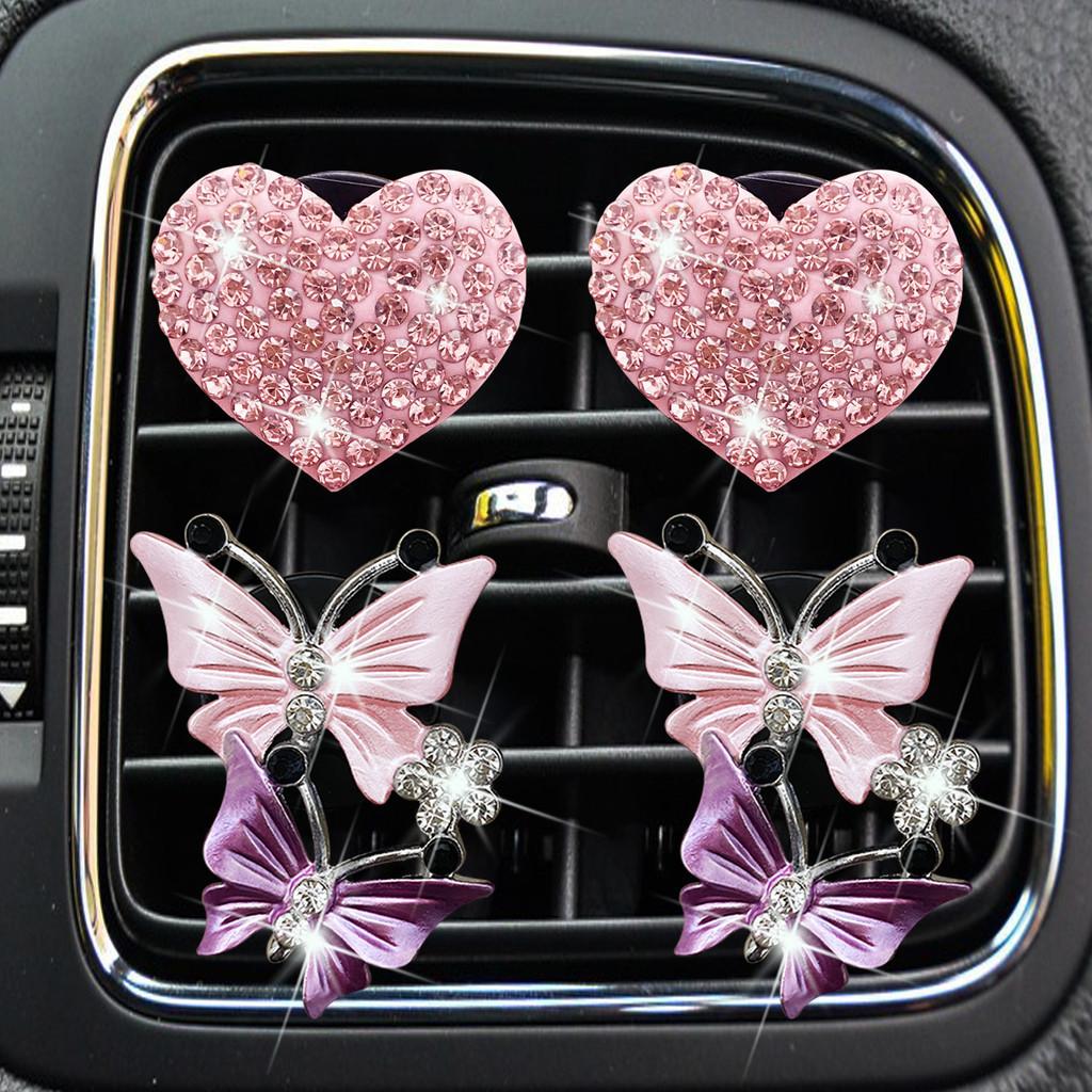 

Rhinestone Butterfly Heart Car Vent Perfume Clip Holder Decoration Fragrant