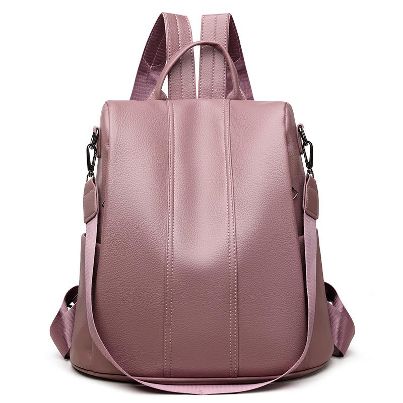 Рюкзак из натуральной кожи Стильный и универсальный Дорожная сумка Повседневный рюкзак с защитой от кражи Модный рюкзак для commuters