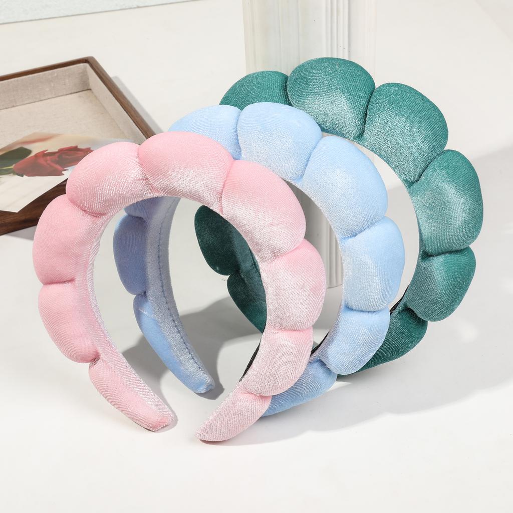 Pink Blue Spa Headbands for Face Washing,Facials,Masks Skin Treatments,100% Cotton Terry Cloth,Plush Soft Absorbent Hair band