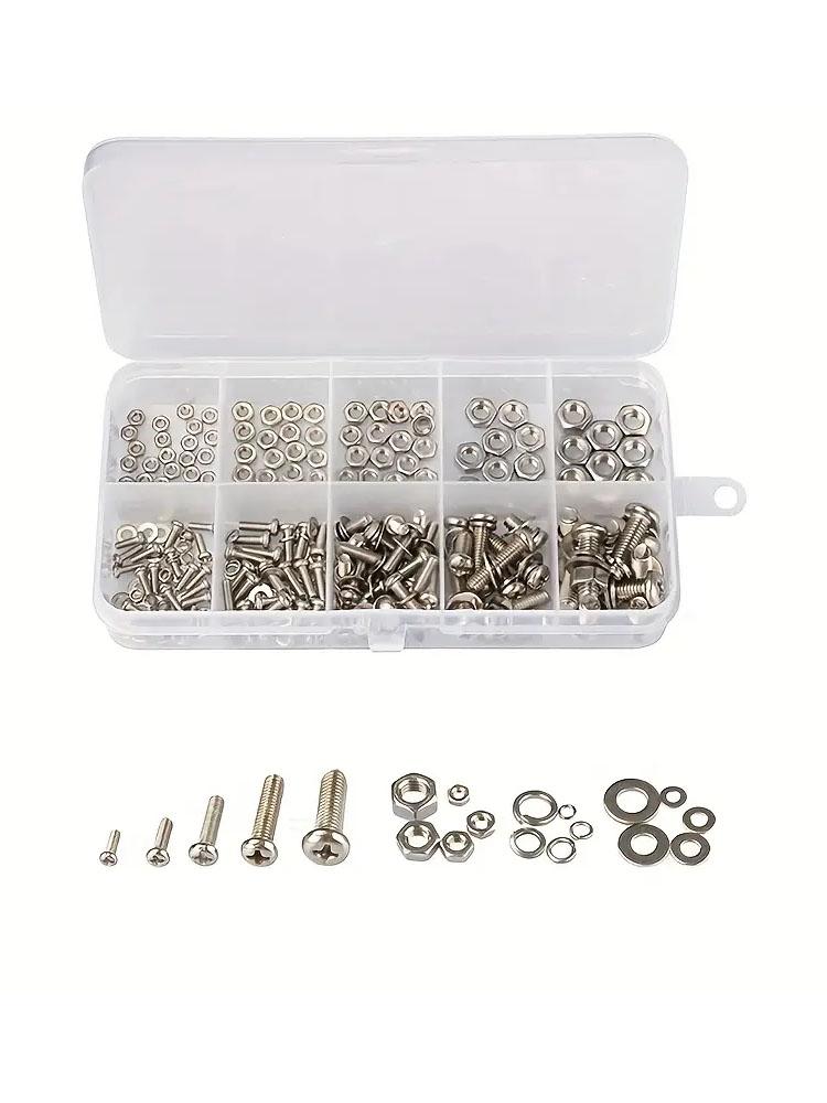 

Stainless Steel Hexagon Hex Socket Cap Head Screw Bolt Nut Set Round Caps Assortment Kit Fasteners Allen Bolts Sets Hardware
