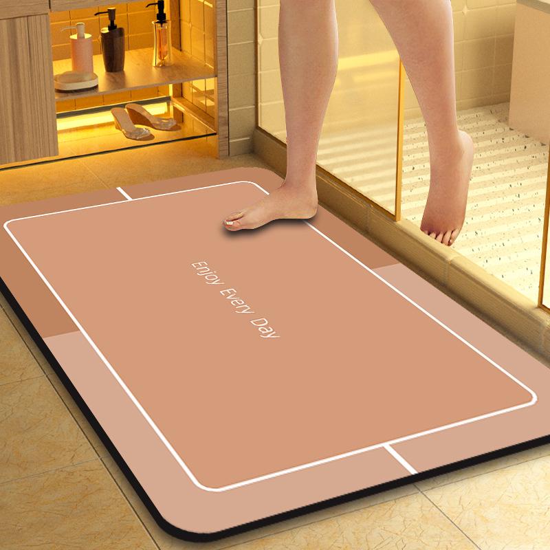 Bathroom Absorbent Non-Slip Diatomaceous Earth Mat: Quick-Drying, Stain-Resistant, Easy-Clean Mat
