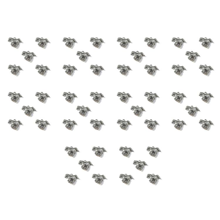 Pack of 50 Alloy Animal Horse Pendants 25x21mm Charms Designed for Jewelry Crafting DIY Projects Accessories