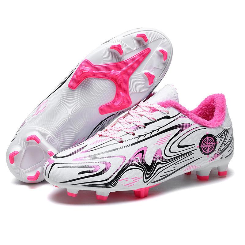 Children's Football Shoes Velcro Broken Nails Medium and Large Children's Men's Women's Long Nails Lightweight Shock Absorption Grass Training Shoes
