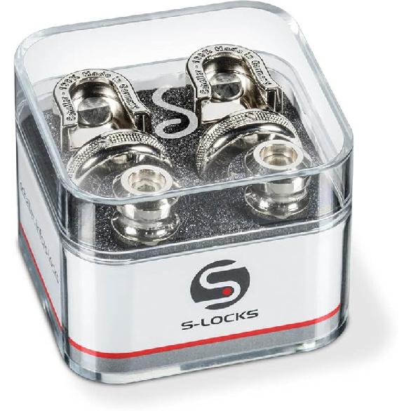Schaller 14010401 Security Straplocks, Black Chrome Nickel