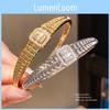 Luxuriöser Zirkon Handschmuck mit geometrischem Design und Goldfinish für Damen