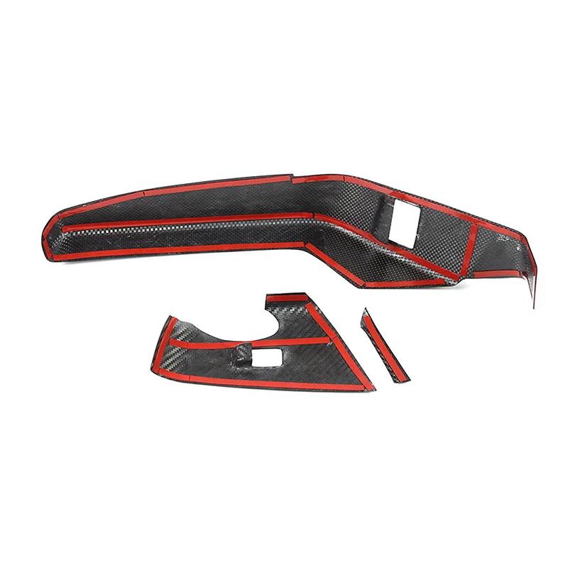 For Chevrolet Corvette C7 2014-2019 Real Carbon Fiber Car Door Window Lift Switch Frame Cover Trim Sticker Car Accessories