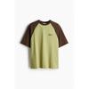 H M Loose FiT PrinTed T sHirT Green Brown