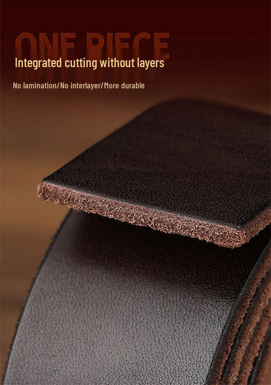Men's Genuine Cowhide Leather Belt, Pin Buckle, Versatile and Retro Style for Casual Jeans