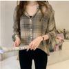 Früher Herbst Damen vielseitiges lockeres BF kariertes Hemd Damen langärmeliges Oberteil im Hongkong-Stil koreanische Version Hemdjacke