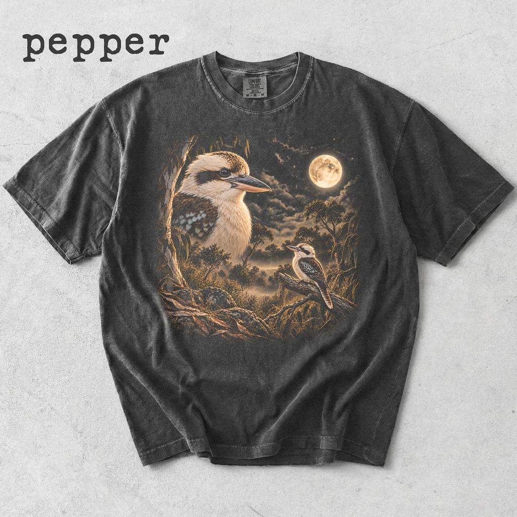 Kookaburra Howling To The Moon Shirt, Vintage Bird Graphic Tee, Bird Lover Gift, Comfort Colors Shirt