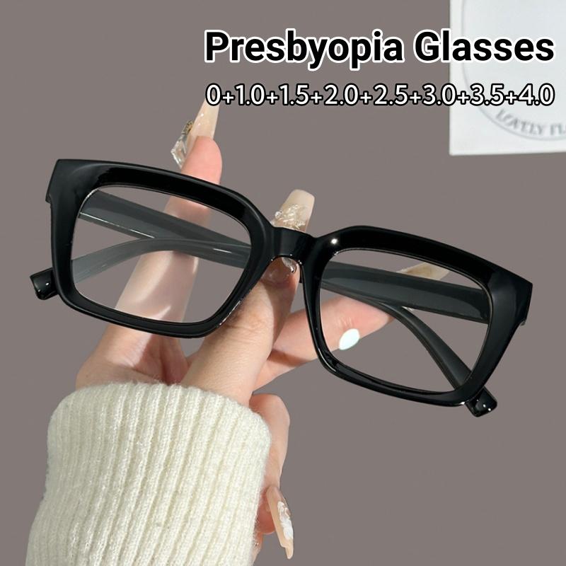 Luxury Oversized Reading Glasses Men Women Pc Square Presbyopia Eyewear Unisex Fashion Anti-Blue Light Large Frame Eyeglasses
