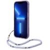 Etui do iPhone 14 Pro Max Guess Translucent Pearl Strap Fioletowe