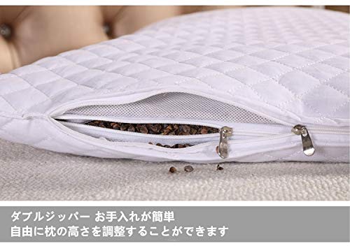 Buckwheat Husk Pillowcase, Buckwheat Husk Pillowcase, Pillow Inner Bag (No Stuffing), 100% Cotton, Double-Layered Fabric, Triple-Zippered, Double Zipp