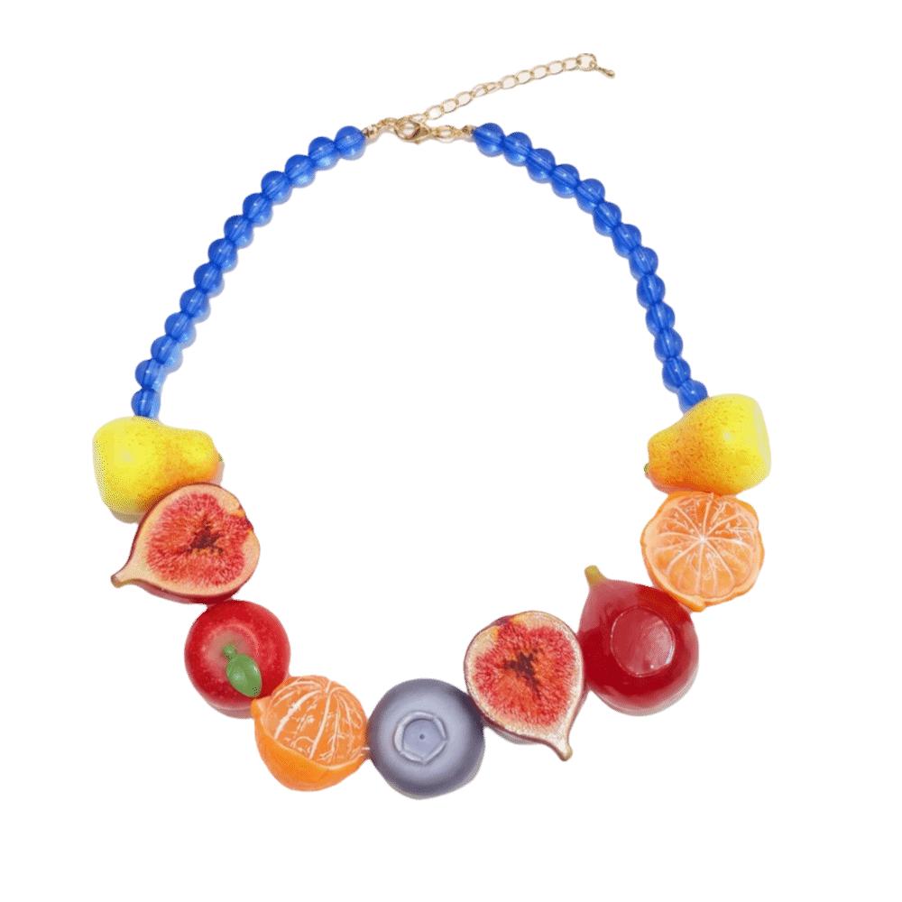 3D Fruit 3D Fruit Necklace Colorful Fruit Beaded Chain Necklace Handmade Necklace Party Use