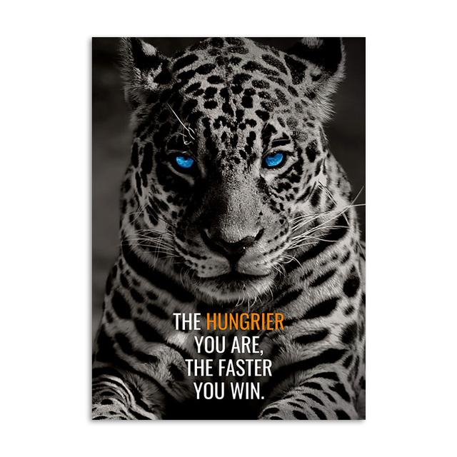 

Картина на холсте с изображением диких животных, мотивационная цитата, художественные постеры, тигр, лев, картина с принтом, настенные картины для офиса, домашнего декора 20x30cm