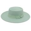 Popular European and American Fashion Versatile Bow Dome Convex Top Big Eaves Woolen Felt Hat Top Hat