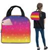 Rainbow Stripe Background And Stars Insulated Lunch Bag for Women Children Portable Food Boxes Thermal Lunch Box Tote