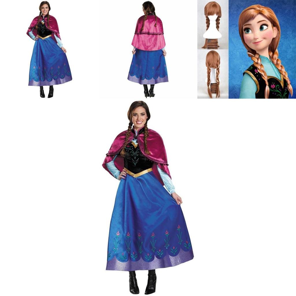 Enchanting Princess Anna Fancy Dress With Detachable Cape For Girls' Cosplay Adventures