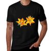 Orange Painted Watercolor Lilies Floral Pattern Tshirt Lightweight Basic Short Sleeve Shirt