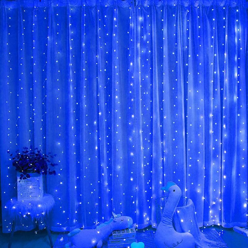 3x3m USB Remote-Controlled LED Copper Curtain Lights - Outdoor Waterproof Colorful Christmas Decor