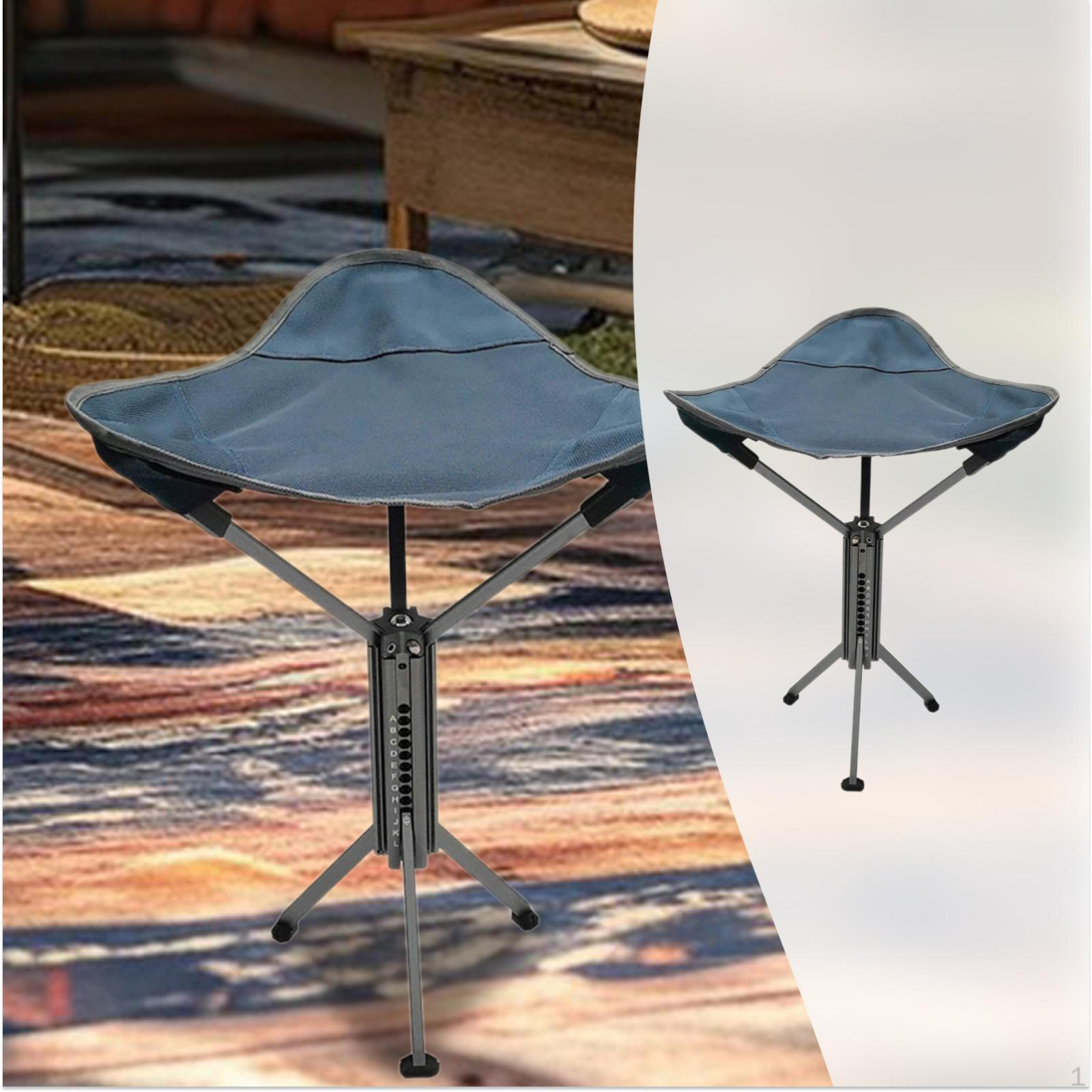

Camping Stool Fishing Tripod Foot Rest Compact Small Foldable Chair Slacker for Picnic Walking Gray