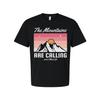 Unisex Graphic T Shirt With The Mountains Are Calling Sunset Mountain Design For