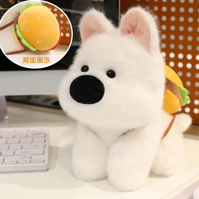 Niedlicher Weißer West Highland Welpen Rucksack Snack Puppe Foodie Freundin Geburtstagsgeschenk Plüschtier für Mädchen