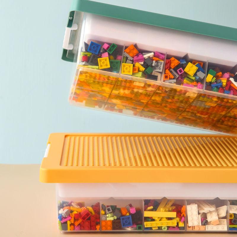 Stapelbare Kinderbausteine Aufbewahrungsbox Transparenter Spielzeug-Organizer für Kinder Lego-kompatibel Große Kapazität Kunststoffbehälter
