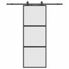VidaXL Sliding Door Hardware Kit Black 76x205 Cm Tempered Glass, Sliding Door On Rail, Sliding Door 3375814
