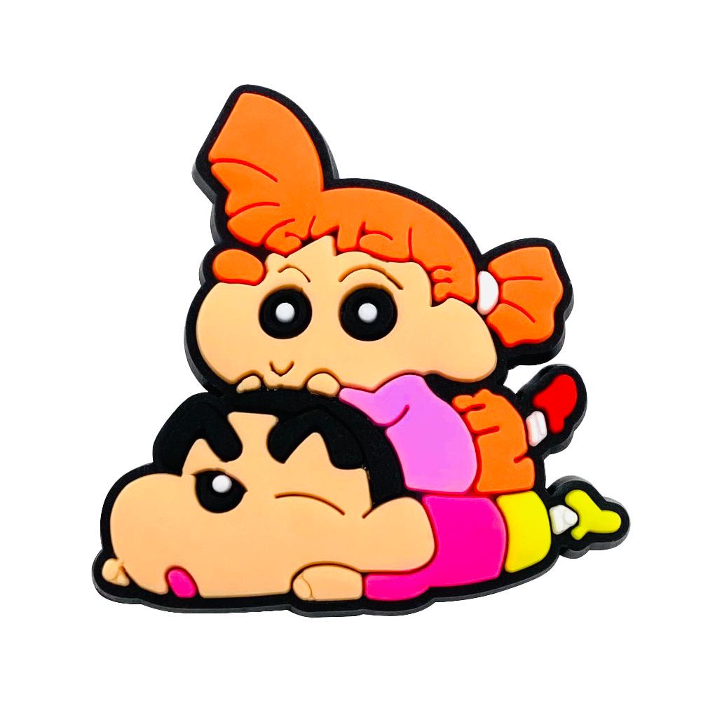 Crayon Shin-chan Croc Charms: 10 Styles, Soft Rubber PVC Shoe Accessories