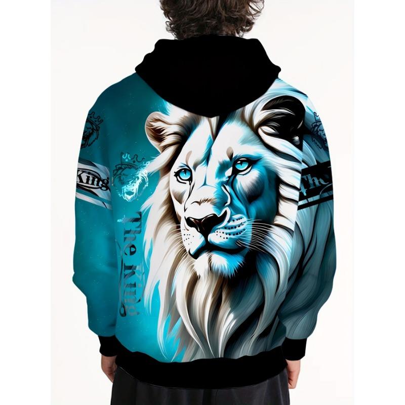 Herren-/Damen-Kapuzenpullover, Windjacken, Sweatshirts, modische Herbst- und Frühlingsjacken für Herren mit digitalem Tiger- und Löwen-Print